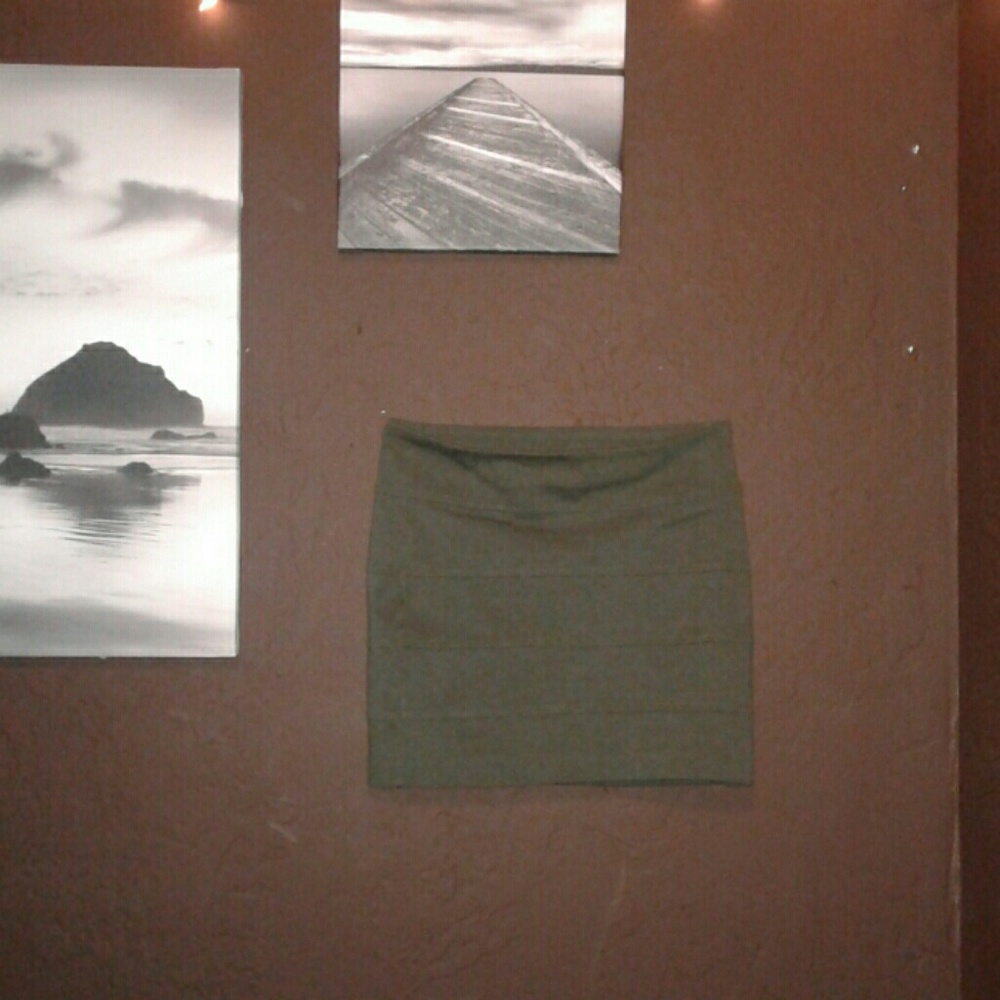 Green mini skirt